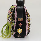 FENDI Mamma Baguette Shoulder Bag Canvas Black102031A