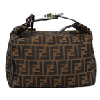 FENDI Zucca Canvas Vanity Hand Bag Brown Black102121