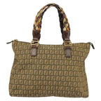 FENDI Zucchino Canvas Hand Bag Khaki 8BH138102160