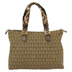 FENDI Zucchino Canvas Hand Bag Khaki 8BH138102160