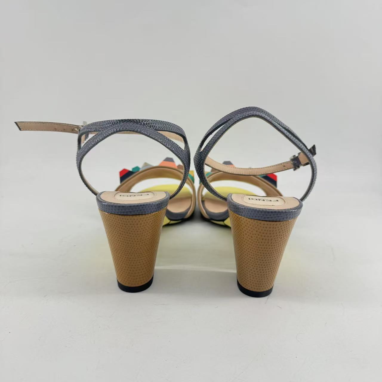 Fendi Embossed Fantasia Strap Sandal