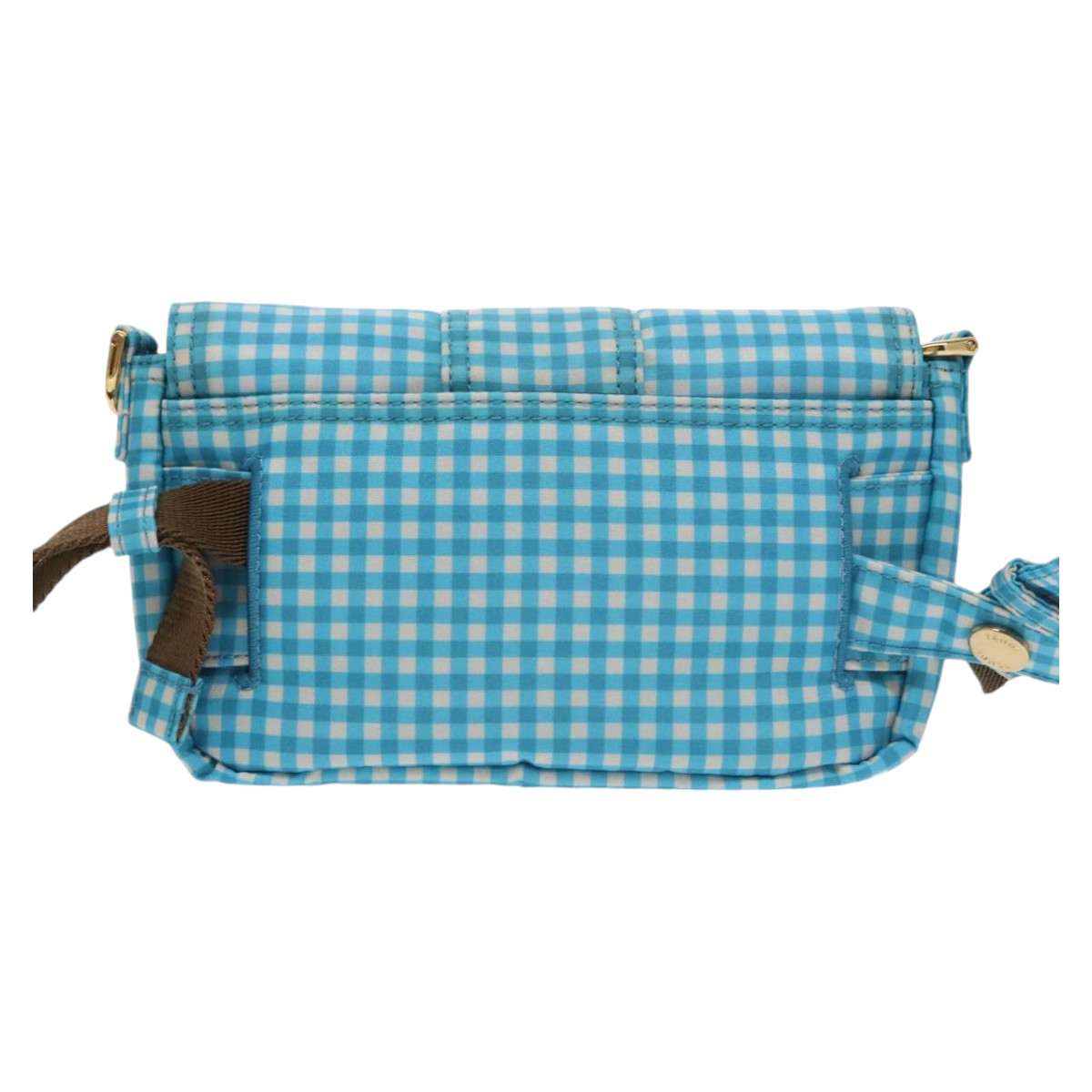 FENDI Mamma Baguette Shoulder Bag Nylon 2way Blue Gold102291