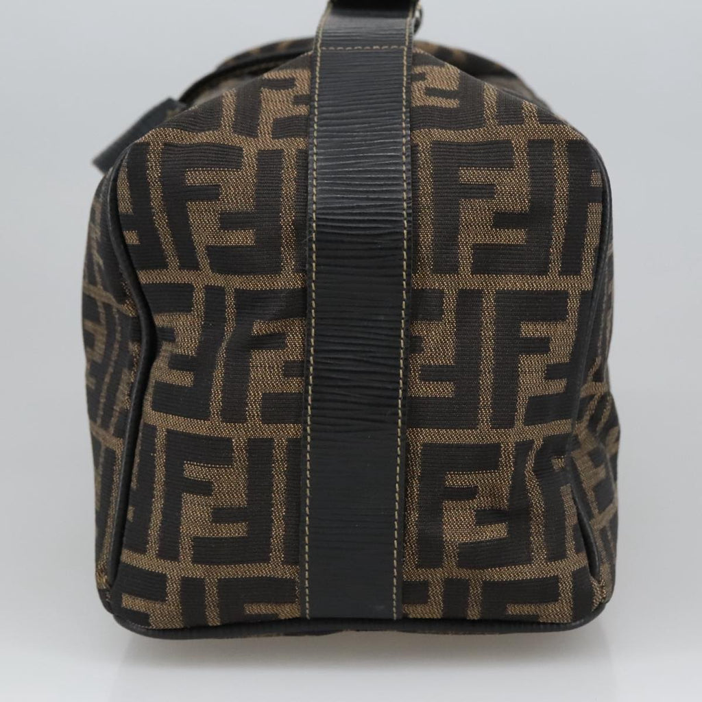 FENDI Zucca Canvas Vanity Pouch Brown Black gold102333