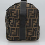 FENDI Zucca Canvas Vanity Pouch Brown Black gold102333