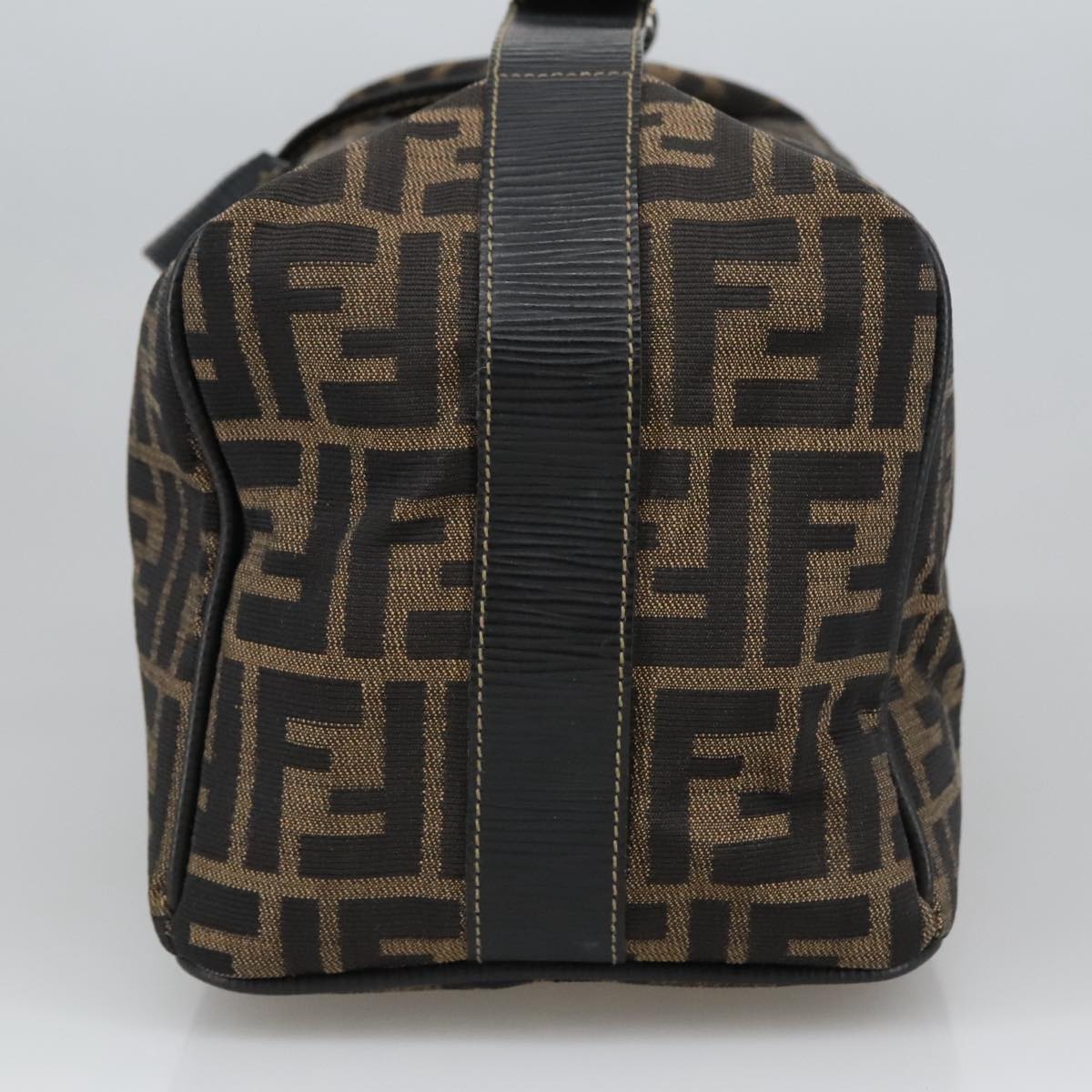 FENDI Zucca Canvas Vanity Pouch Brown Black gold102333