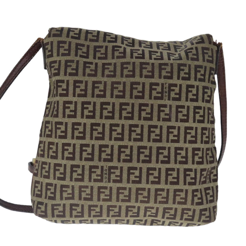 FENDI Zucchino Canvas Mamma Shoulder Bag Beige102445