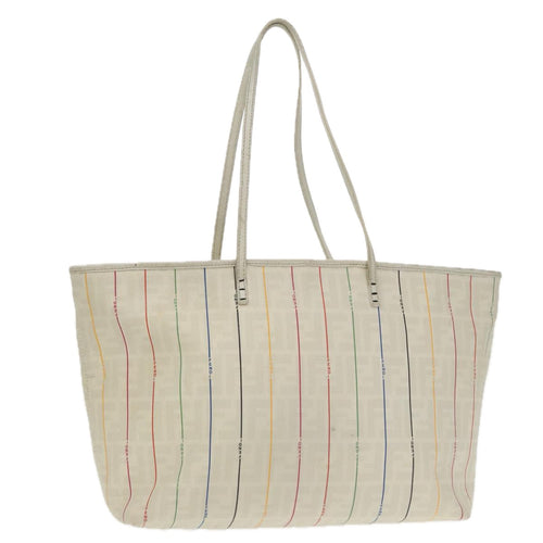 FENDI Zucca Canvas Tote Bag White Multicolor102446
