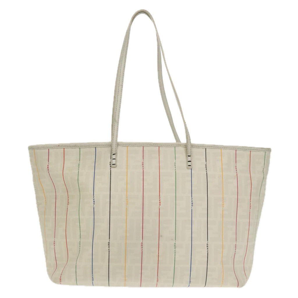 FENDI Zucca Canvas Tote Bag White Multicolor102446