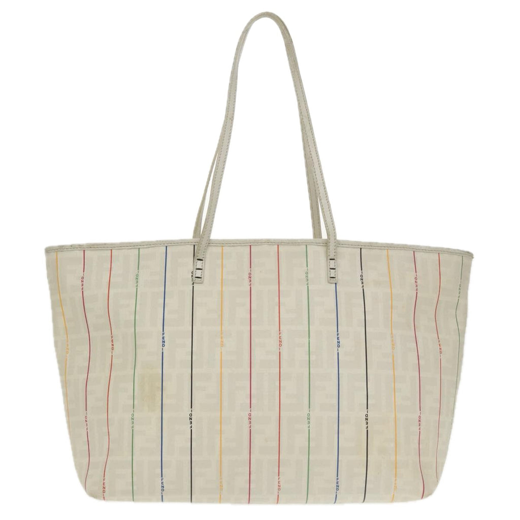 FENDI Zucca Canvas Tote Bag White Multicolor102446