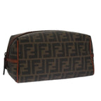 FENDI Zucca Canvas Pouch Brown Black102629