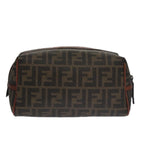 FENDI Zucca Canvas Pouch Brown Black102629