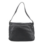 FENDI Mamma Baguette Shoulder Bag Leather Black Silver102636