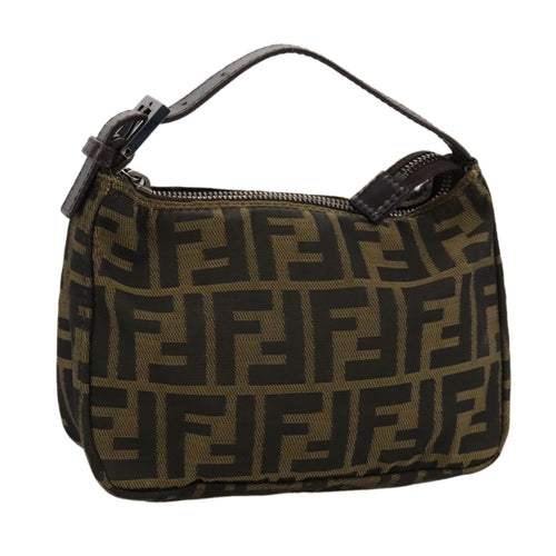 FENDI Zucca Canvas Hand Bag Brown Black102655
