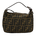 FENDI Zucca Canvas Hand Bag Brown Black102655