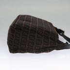 FENDI Zucchino Canvas Hand Bag Black Brown102663