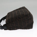 FENDI Zucchino Canvas Hand Bag Black Brown102663