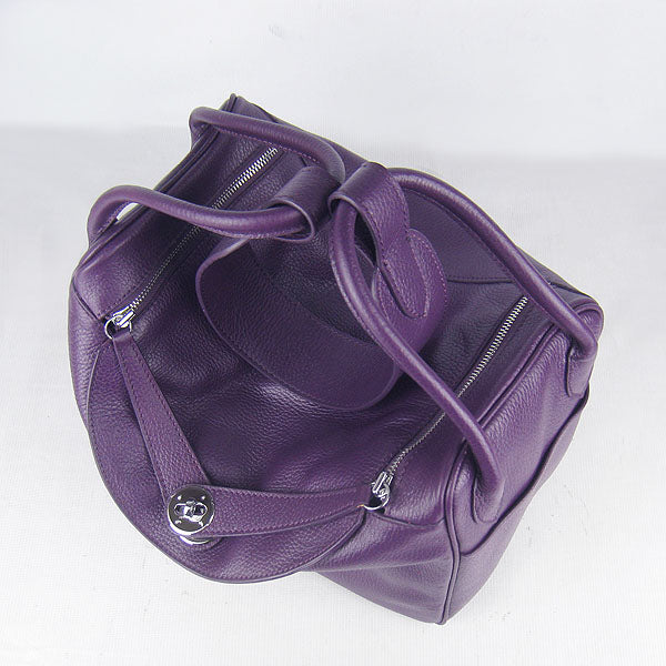 Hermes Lindy 34cm handbag 6208 purple Silver