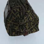 FENDI Zucca Canvas Hand Bag Brown Black Silver102757