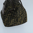 FENDI Zucca Canvas Hand Bag Brown Black Silver102757