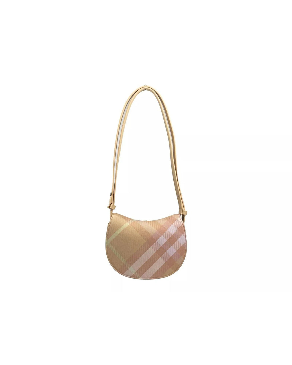 Burberry HalfMoon Plaid Crossbody Bag Women Peach