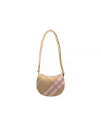 Burberry HalfMoon Plaid Crossbody Bag Women Peach