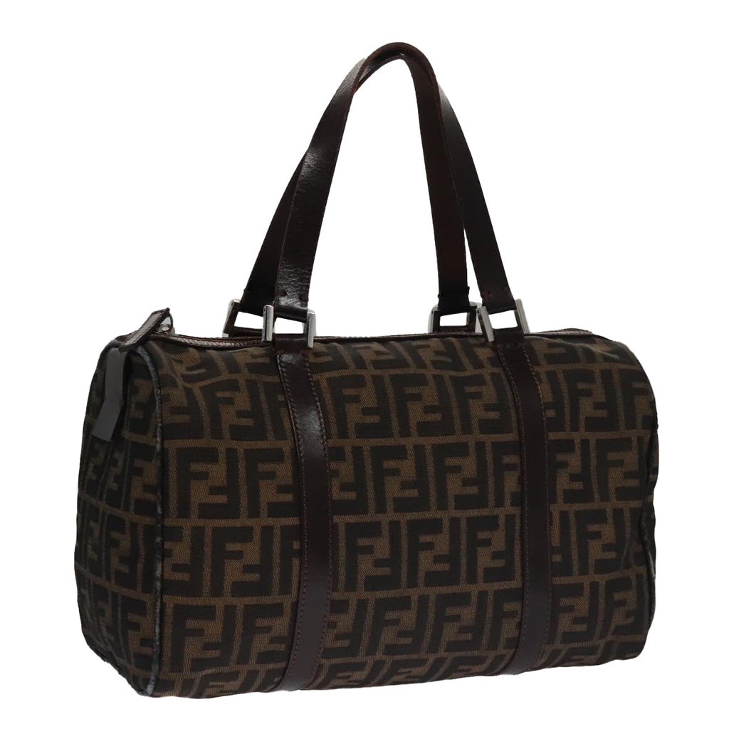 FENDI Zucca Canvas Boston Bag Brown Black102950