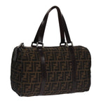 FENDI Zucca Canvas Boston Bag Brown Black102950