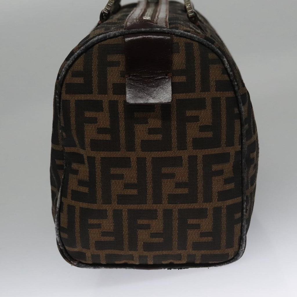 FENDI Zucca Canvas Boston Bag Brown Black102950