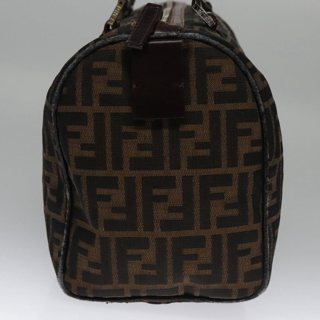 FENDI Zucca Canvas Boston Bag Brown Black102950