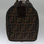 FENDI Zucca Canvas Boston Bag Brown Black102950
