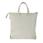 FENDI Zucca Canvas Tote Bag PVC White Silver102974