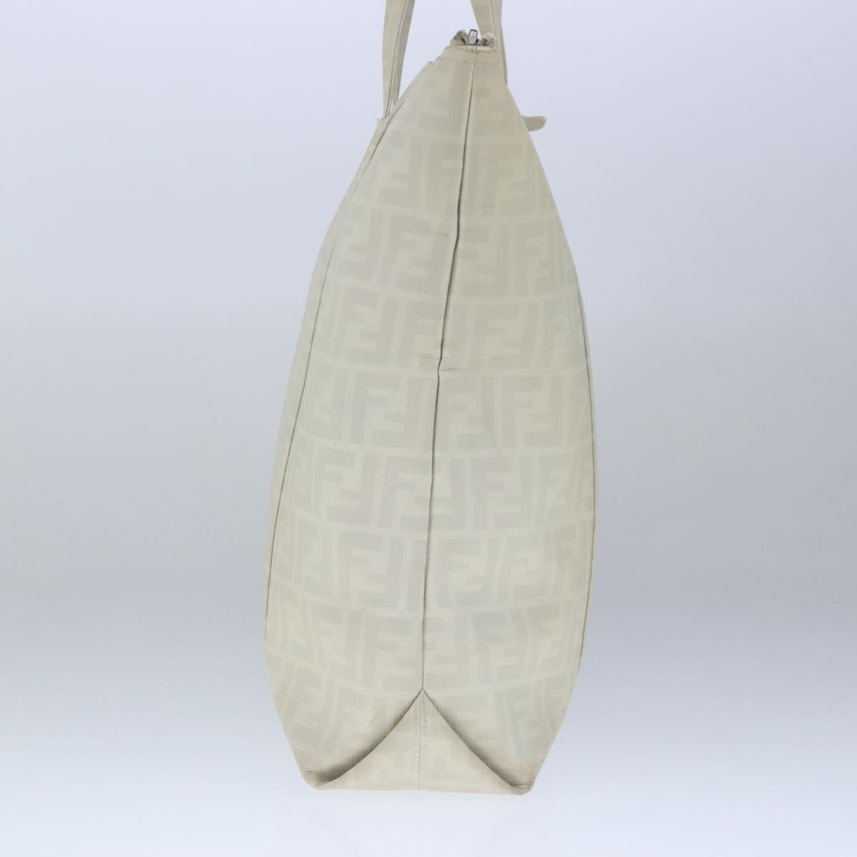 FENDI Zucca Canvas Tote Bag PVC White Silver102974