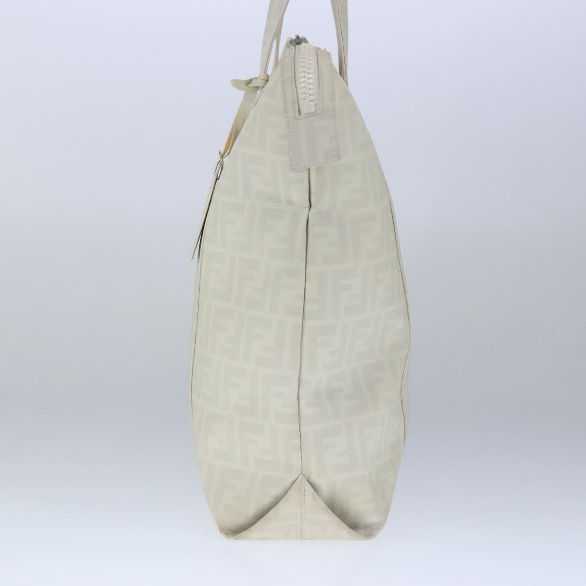 FENDI Zucca Canvas Tote Bag PVC White Silver102974