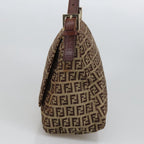 FENDI Zucchino Canvas Mamma Baguette Shoulder Bag Beige103058