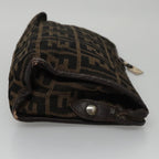 FENDI Zucca Canvas Clutch Bag Brown Black103381