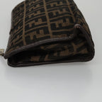 FENDI Zucca Canvas Clutch Bag Brown Black103381