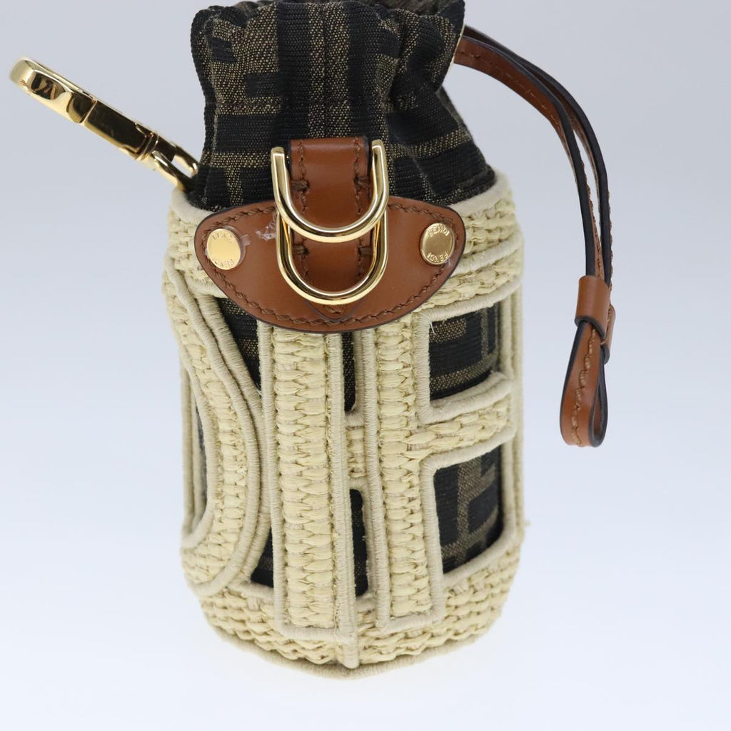 FENDI Zucca Canvas Pouch Brown Black beige103806