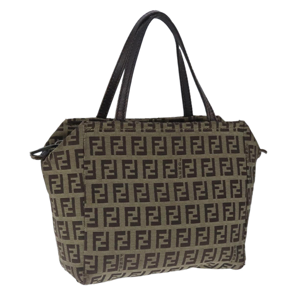 FENDI Zucchino Canvas Hand Bag Brown103841