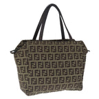 FENDI Zucchino Canvas Hand Bag Brown103841