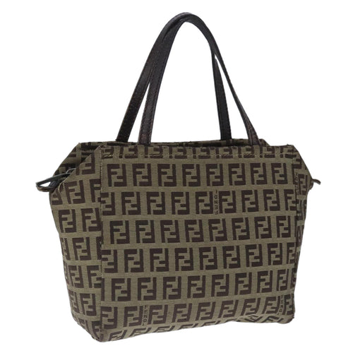 FENDI Zucchino Canvas Hand Bag Brown103841