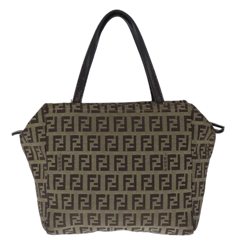 FENDI Zucchino Canvas Hand Bag Brown103841