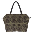 FENDI Zucchino Canvas Hand Bag Brown103841