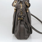 Chloe Paraty Shoulder Bag Leather Brown Gold 103875