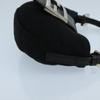 FENDI Mini Croissant Hand Bag Nylon Black Silver103892