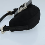 FENDI Mini Croissant Hand Bag Nylon Black Silver103892