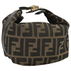 FENDI Zucca Canvas Vanity Pouch Brown Black Gold104142