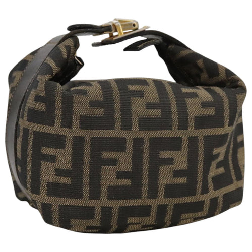 FENDI Zucca Canvas Vanity Pouch Brown Black Gold104142