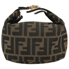 FENDI Zucca Canvas Vanity Pouch Brown Black Gold104142