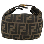 FENDI Zucca Canvas Vanity Pouch Brown Black Gold104142
