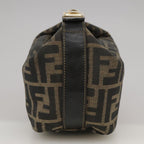 FENDI Zucca Canvas Vanity Pouch Brown Black Gold104142